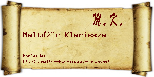 Maltár Klarissza névjegykártya